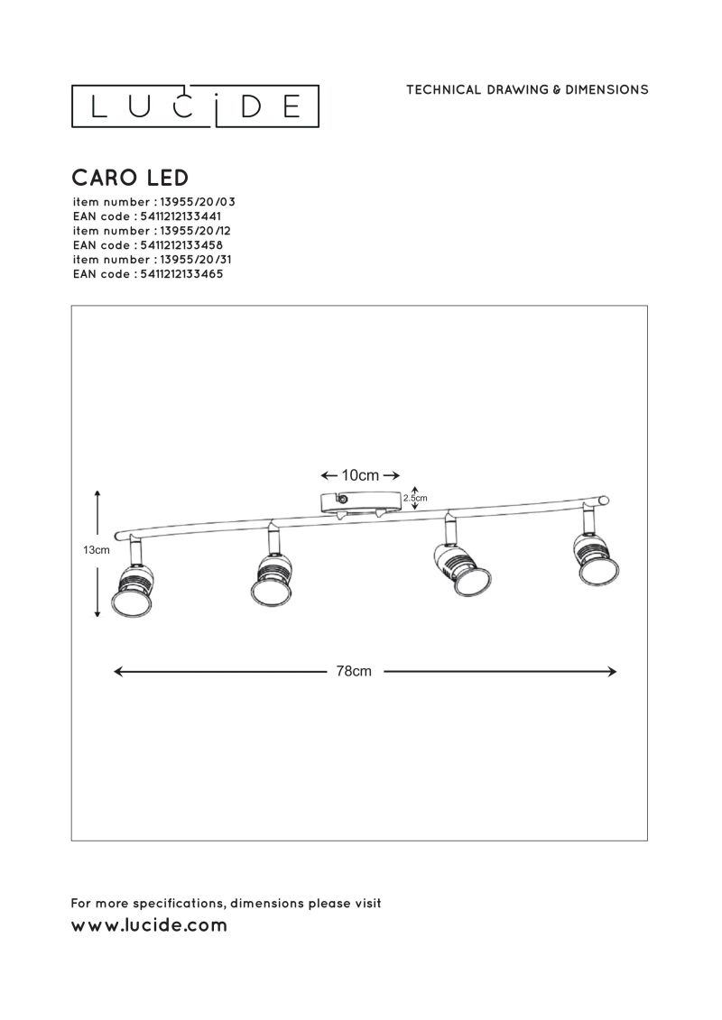 CARO-LED - Stropný reflektor - 4xGU10/5W Satin Nickel old 13955/24/12